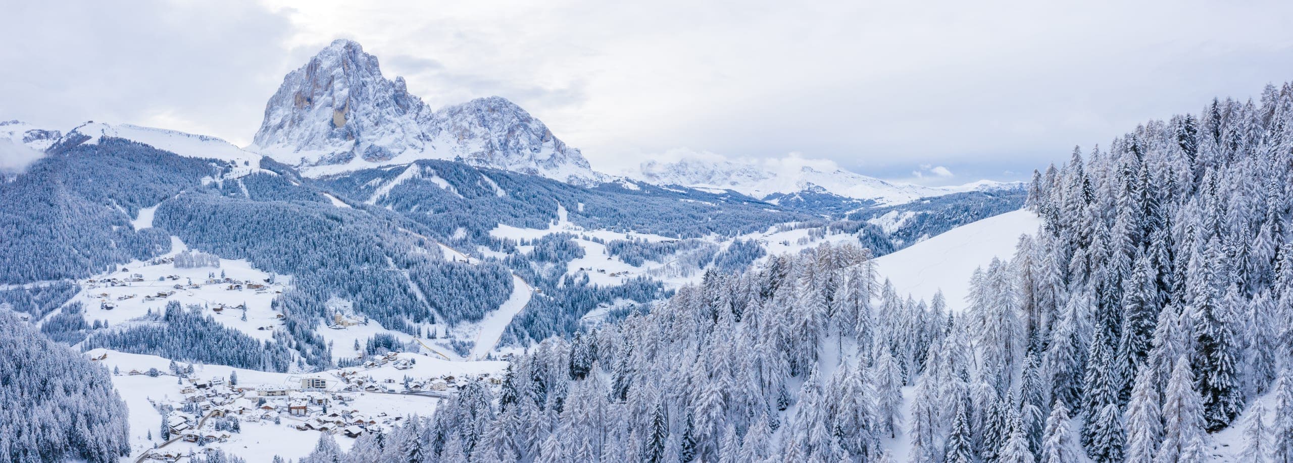 Snow-covered peaks above the Davos valley