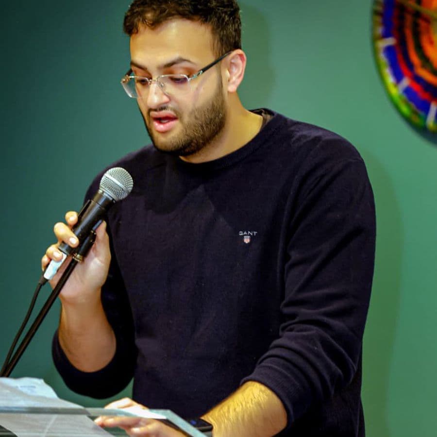 A speaker addressing delegates