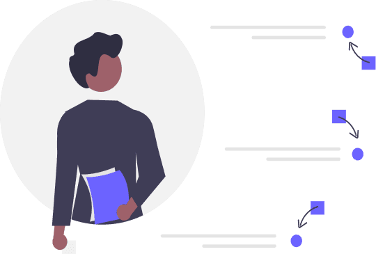Illustration of a person reviewing a detailed analysis report